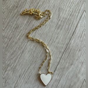 BaubleBar White Heart Necklace